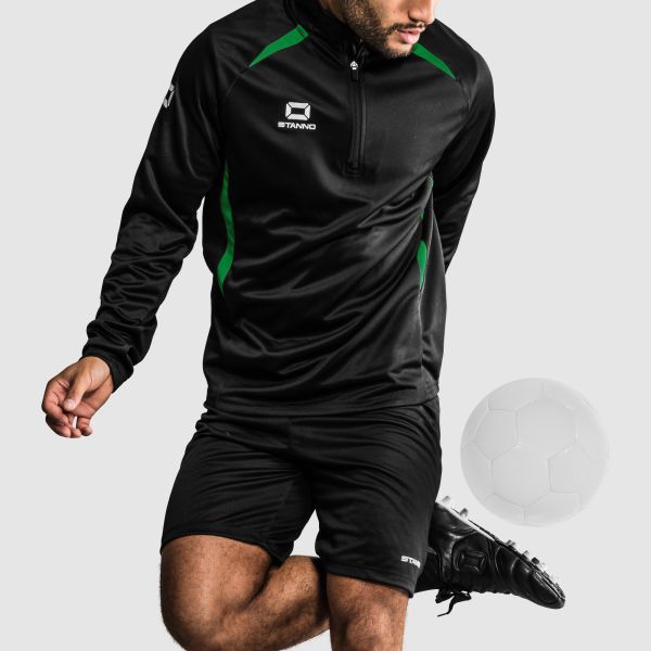 Stadio Quarter Zip top - Black-Green
