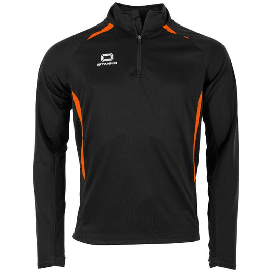Stadio Quarter Zip top - Black-Orange