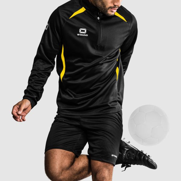 Stadio Quarter Zip top - Black-Yellow